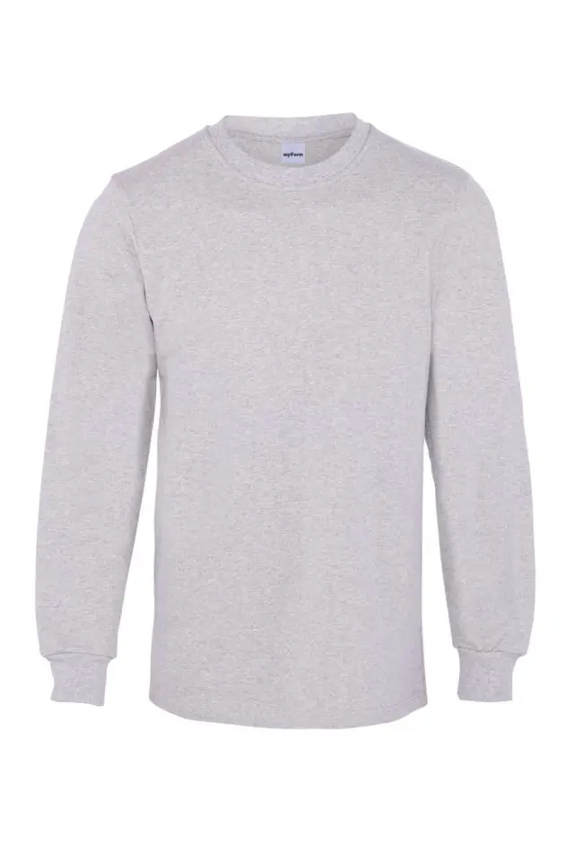 Myform Eco 8125 Gri Bisiklet Yaka Sweatshirt