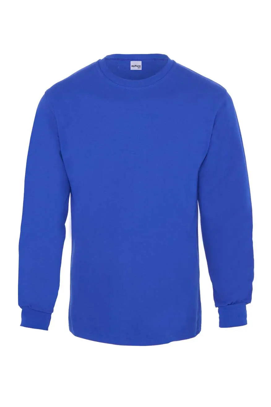 Myform Eco 8125 Saks Mavi Bisiklet Yaka Sweatshirt