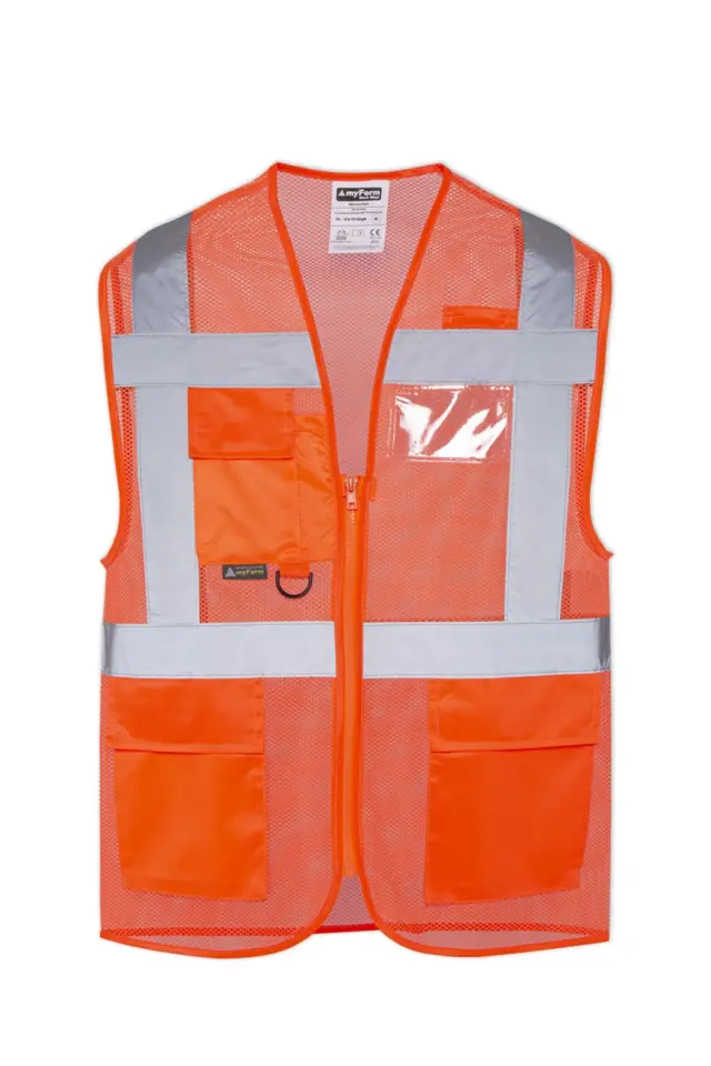 Myform Olympus Hi-Vis 9148 Reflektörlü Turuncu İkaz Yeleği