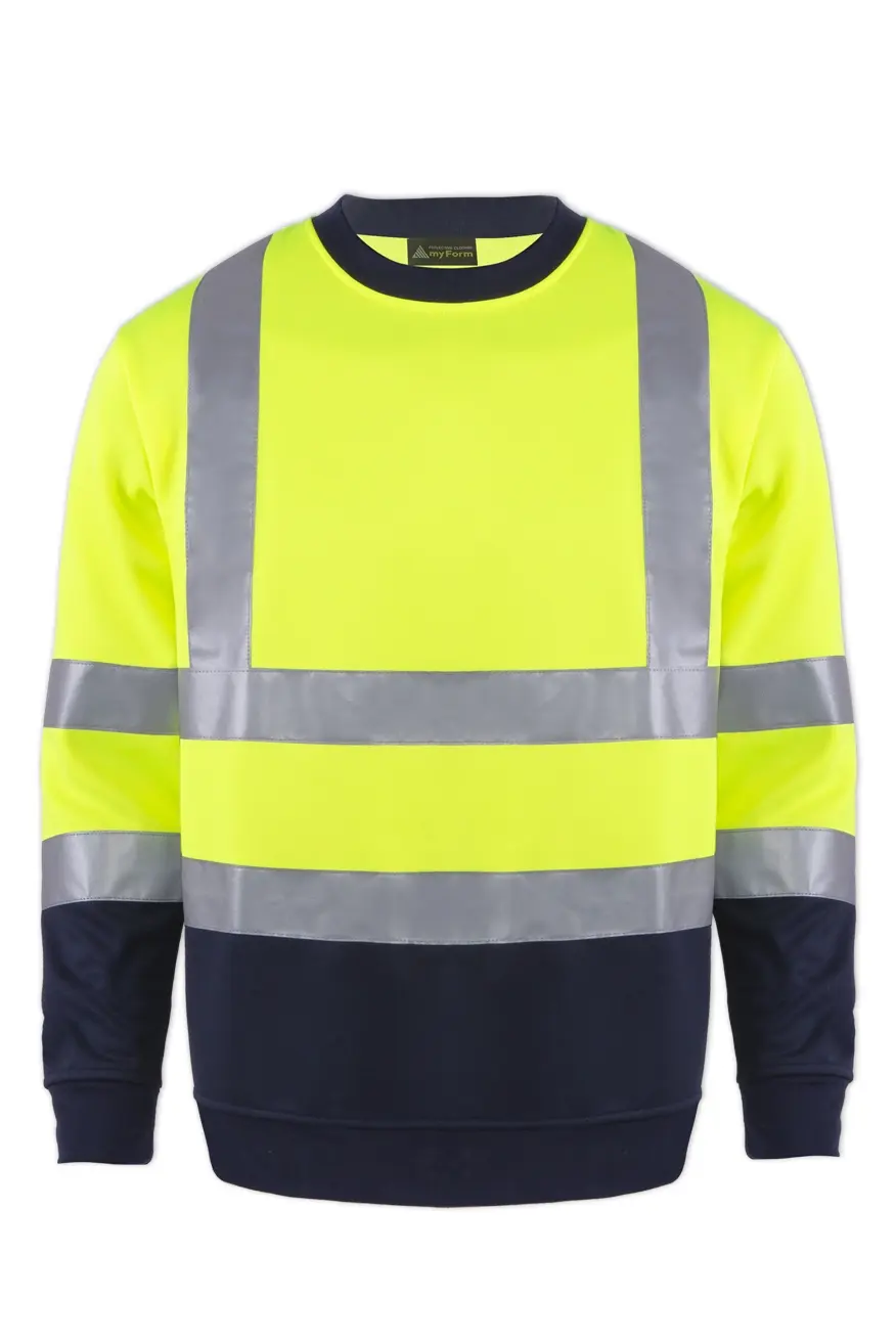 Myform 8142 Hi-Vis Sarı Lacivert Reflektörlü Sweatshirt