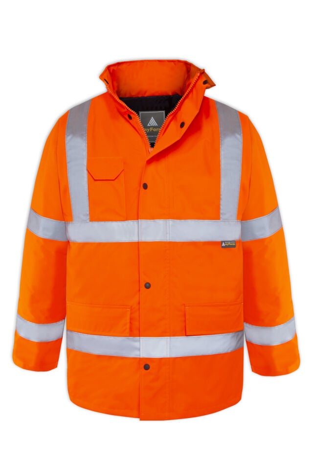 Myform 4123 Hi-Vis Turuncu Reflektörlü İş Kabanı