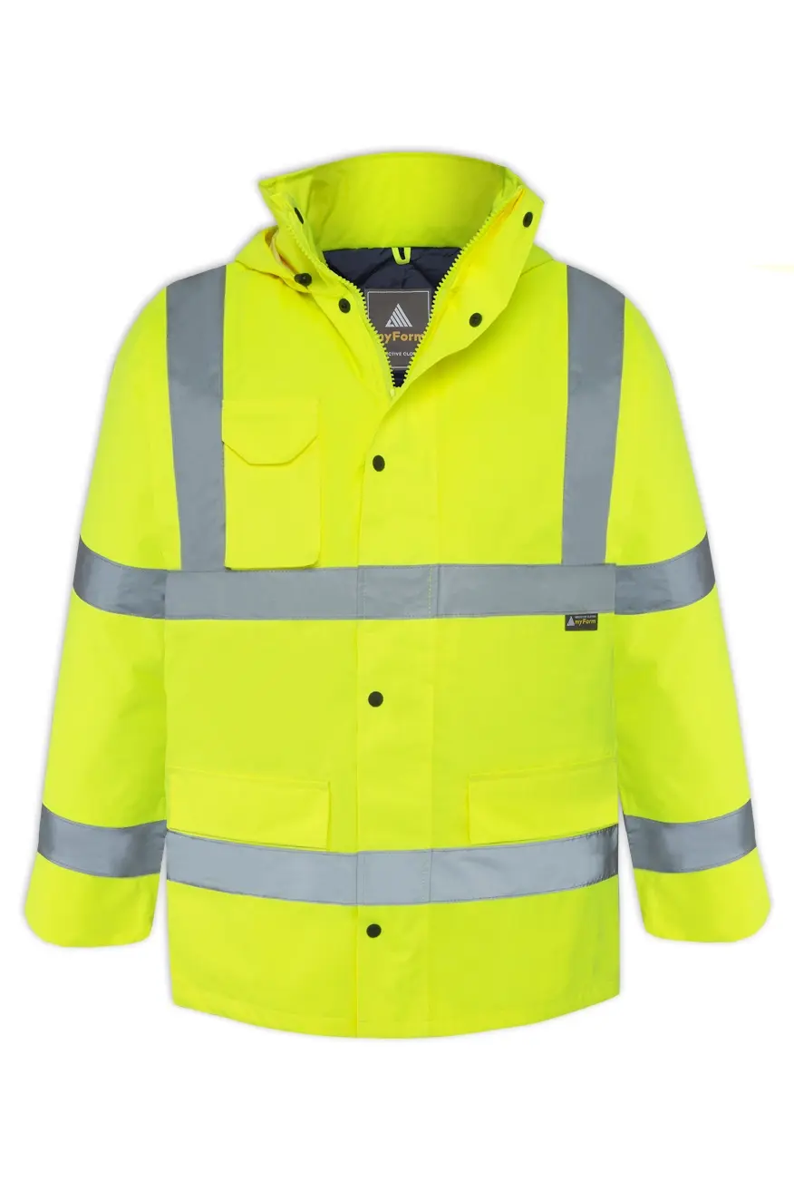 Myform 4123 Hi-Vis Sarı Reflektörlü İş Kabanı