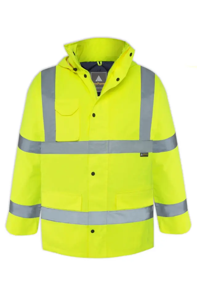 Myform 4123 Hi-Vis Sarı Reflektörlü İş Kabanı