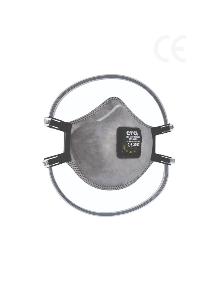 ERA 7210 AC V FFP2 NR D Aktif Karbon Serisi Solunum Maskesi 120 Adet