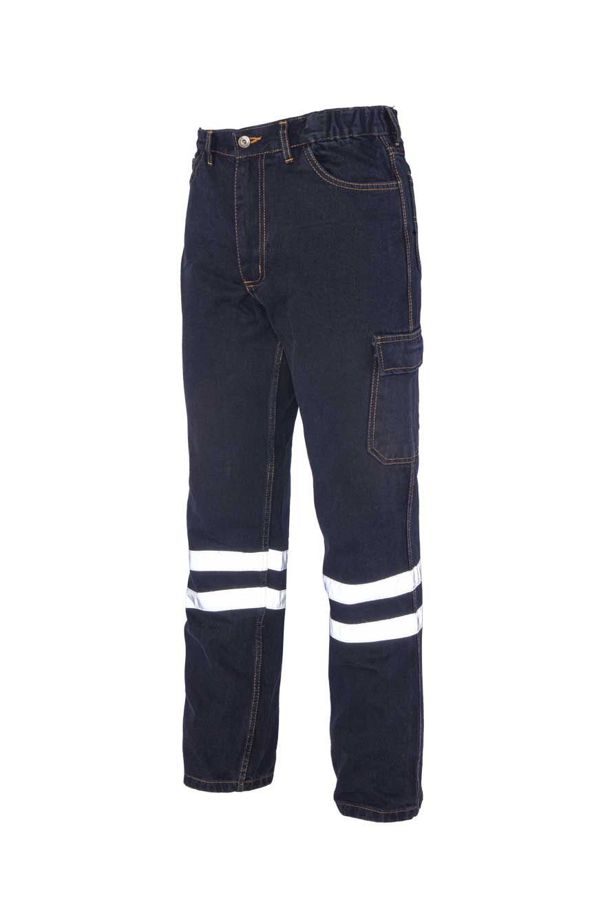 Myform 2136 Sona Reflektörlü Siyah Denim İş Pantolonu
