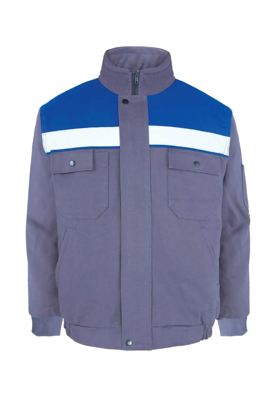 Myform 3117 Winto Gri/Saks Mavi Reflektörlü İş Montu