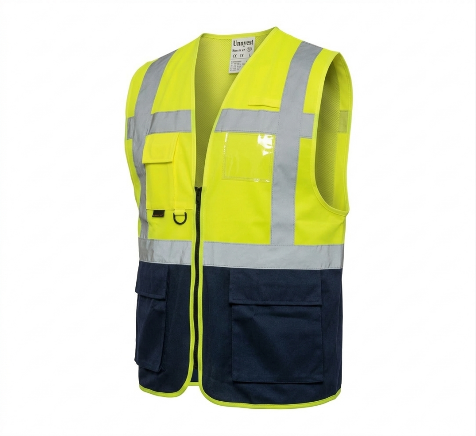 Uniwest UW-211 Yönetici Mühendis Yeleği Sarı/Lacivert