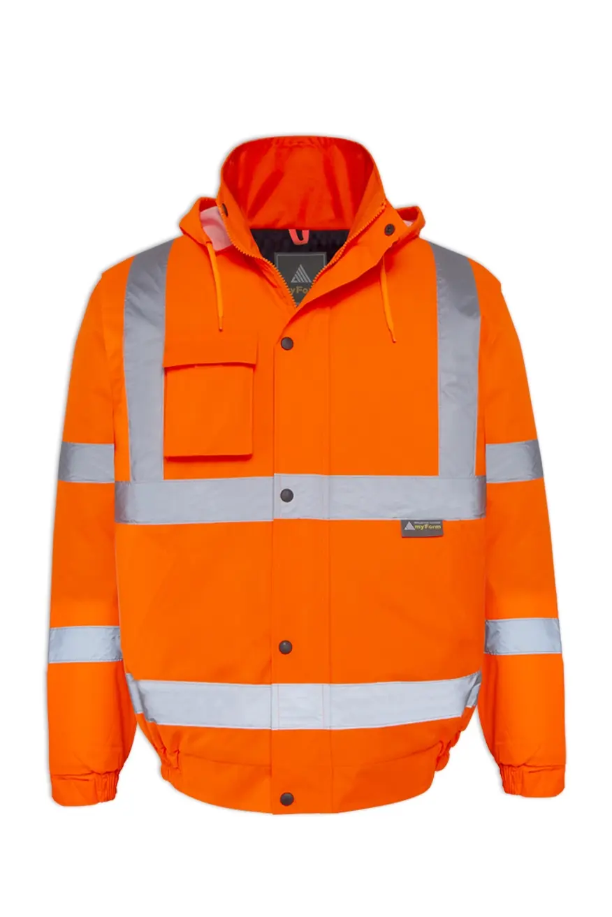 Myform 3125 Turuncu Reflektörlü Hi-Vis Bomber İş Montu