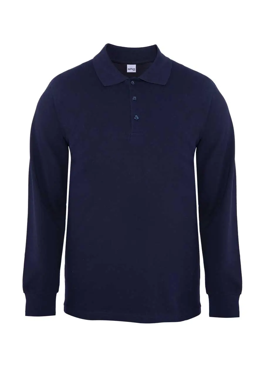 Myform Eco Polo Pike 8107 Uzun Kol Lacivert T-Shirt