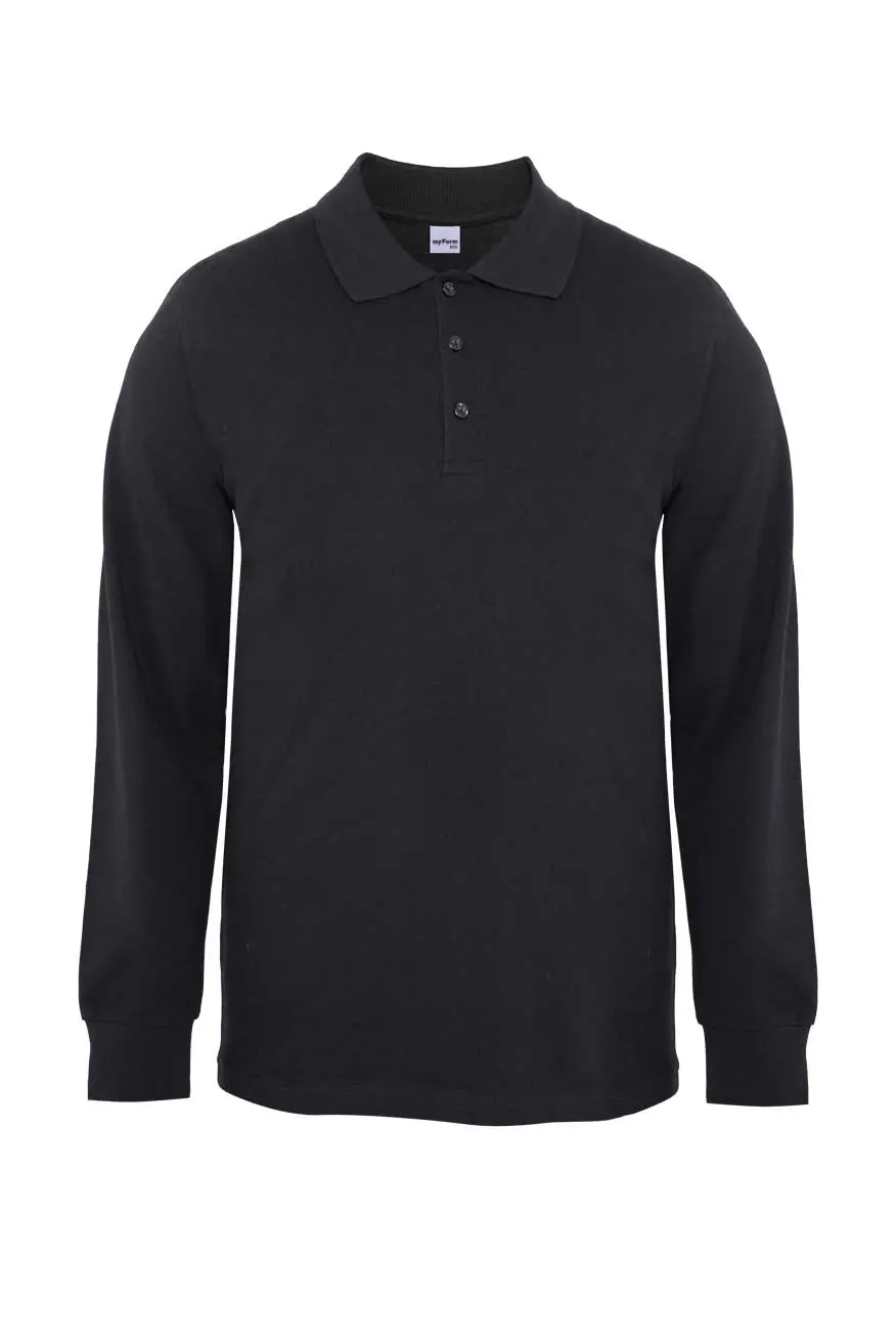 Myform Eco Polo Pike 8107 Uzun Kol Siyah T-Shirt