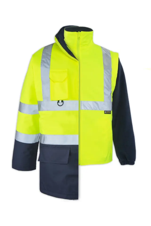Myform Hi-Vis 4121 5 IN 1 Sarı/Lacivert Reflektörlü Kaban