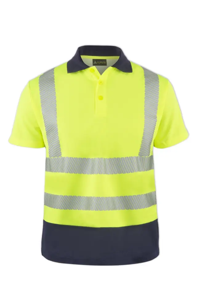 Myform Hi-Vis 8146 Sarı/Lacivert Reflektörlü Polo T-Shirt
