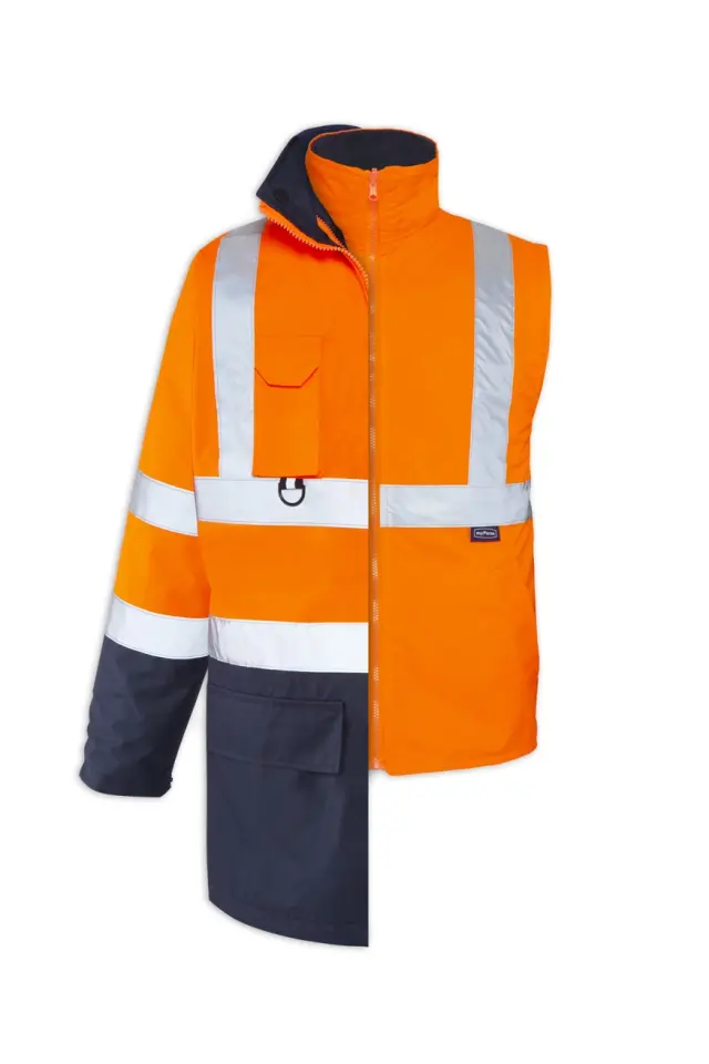 Myform Hi-Vis 4121 5 IN 1 Turuncu/Lacivert Reflektörlü Kaban