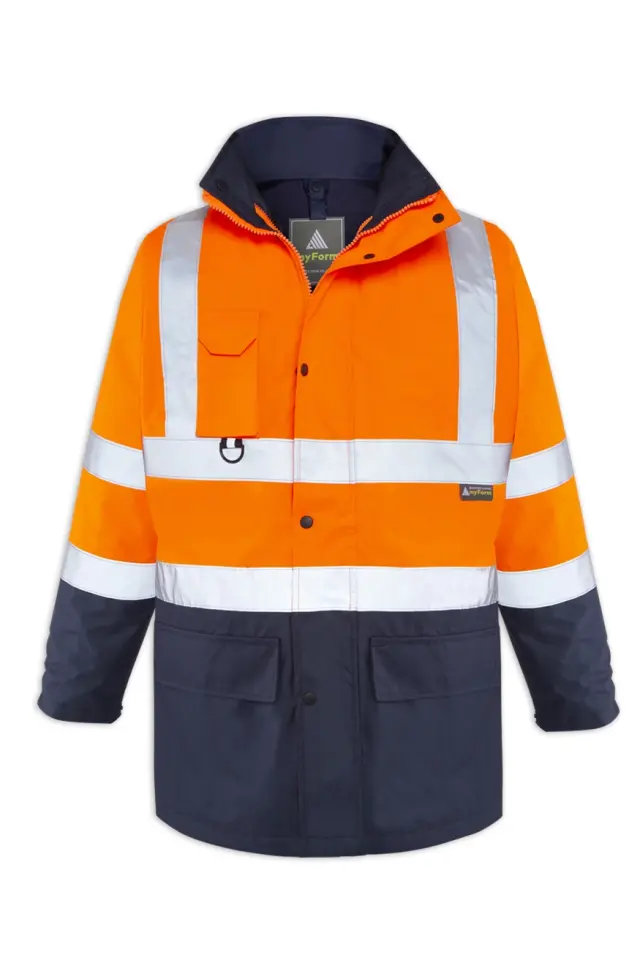 Myform Hi-Vis 4121 5 IN 1 Turuncu/Lacivert Reflektörlü Kaban