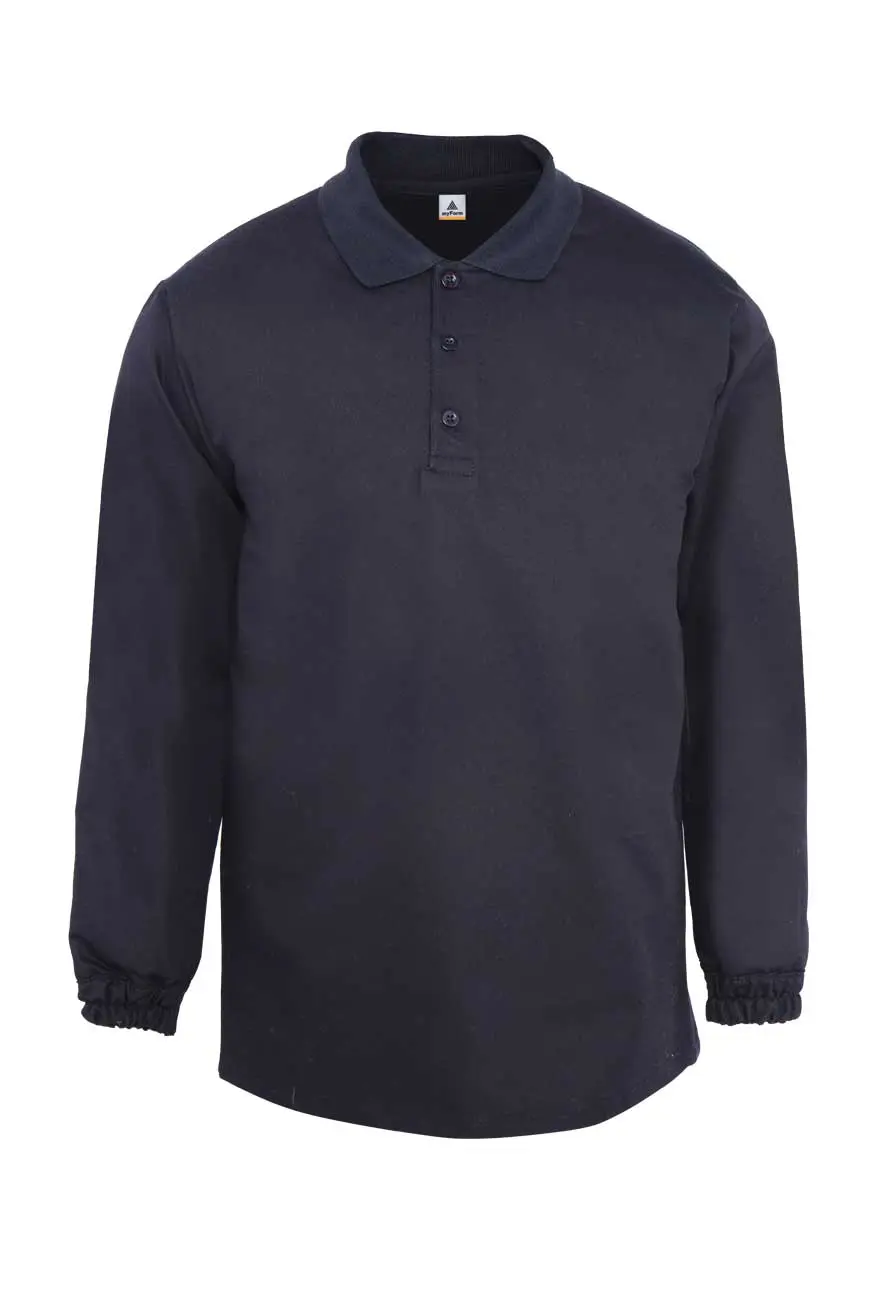 Myform Destekli Polo Uzun Kol 8108 Siyah T-Shirt