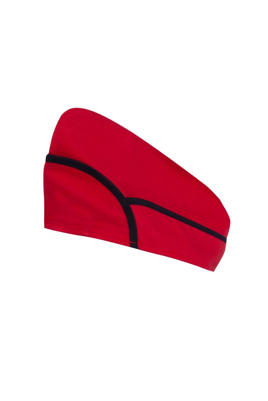 Myform Kayık Kep 11106 Kırmızı/Siyah Aşçı Kepi