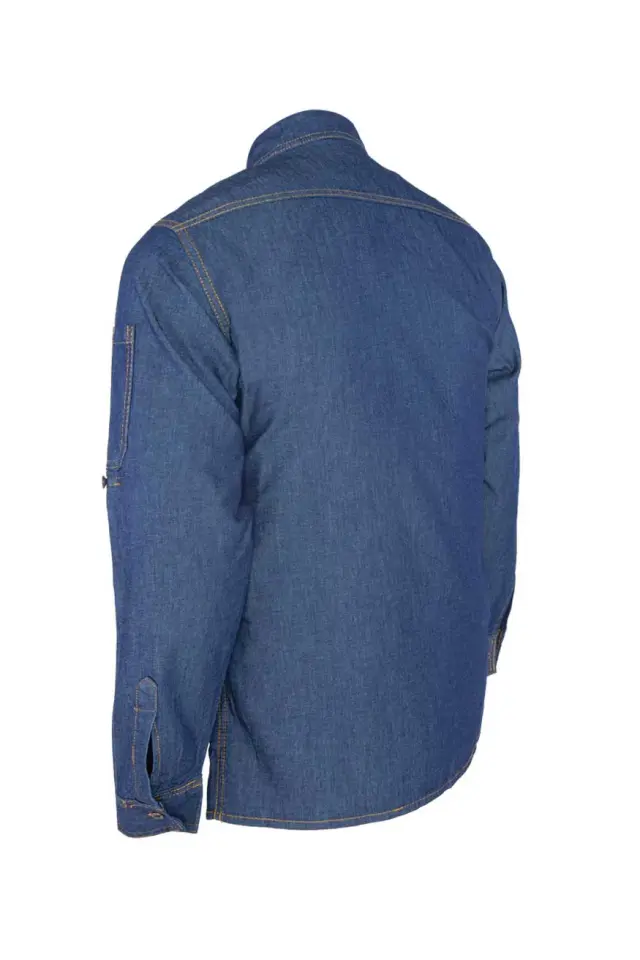 Myform 1114 Mavi Safari Denim İş Gömleği