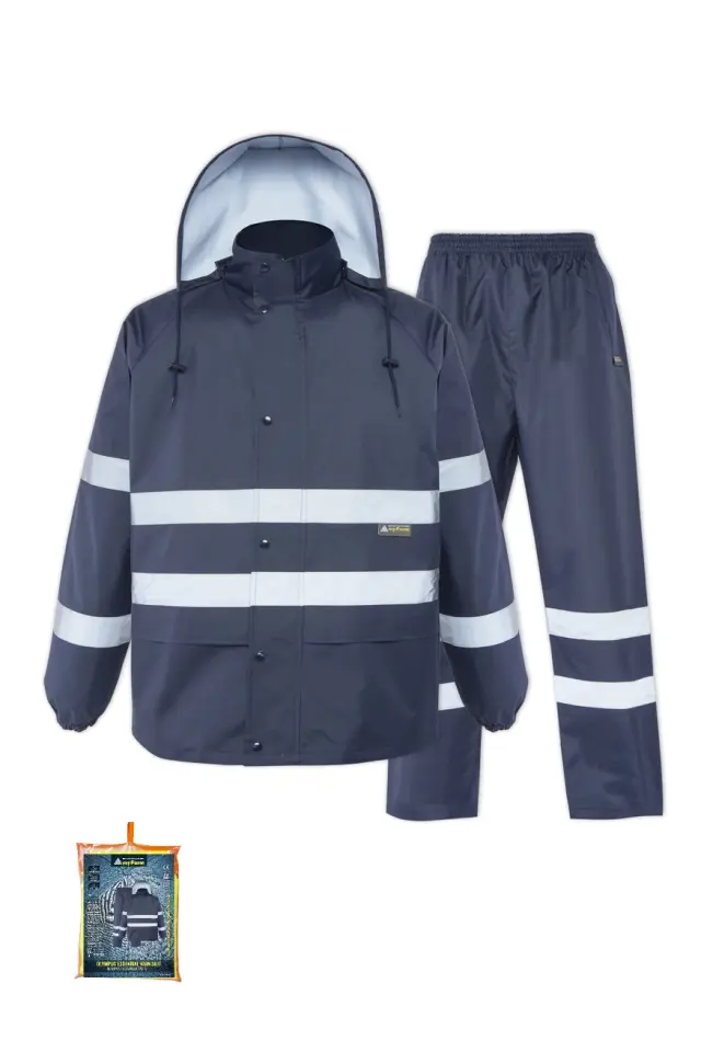 Myform 16103 Reflektörlü Lacivert Yağmurluk Takımı