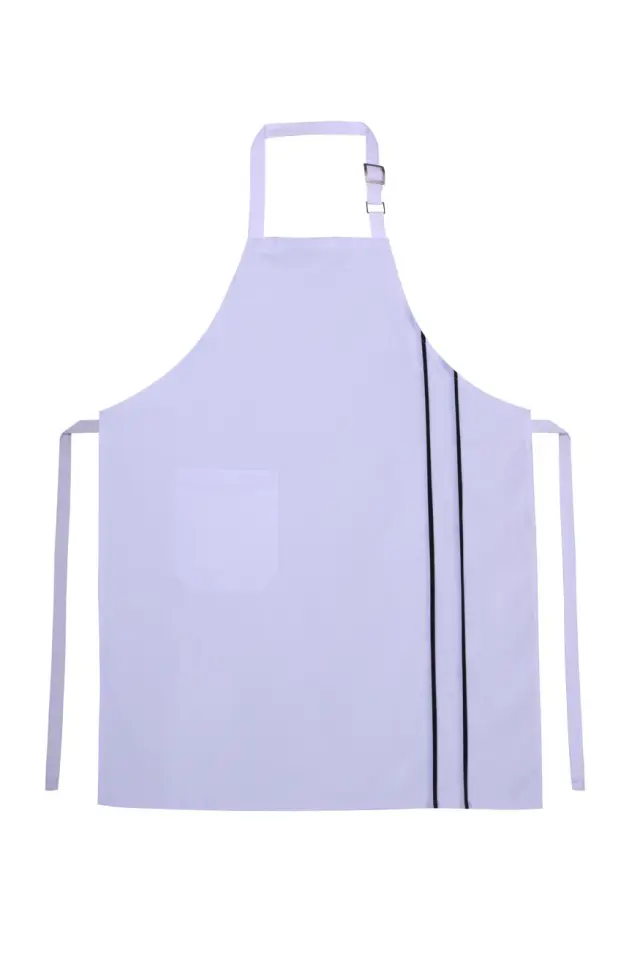 Myform Apron 6111 Beyaz/Siyah Çizgili Askılı İş Önlüğü