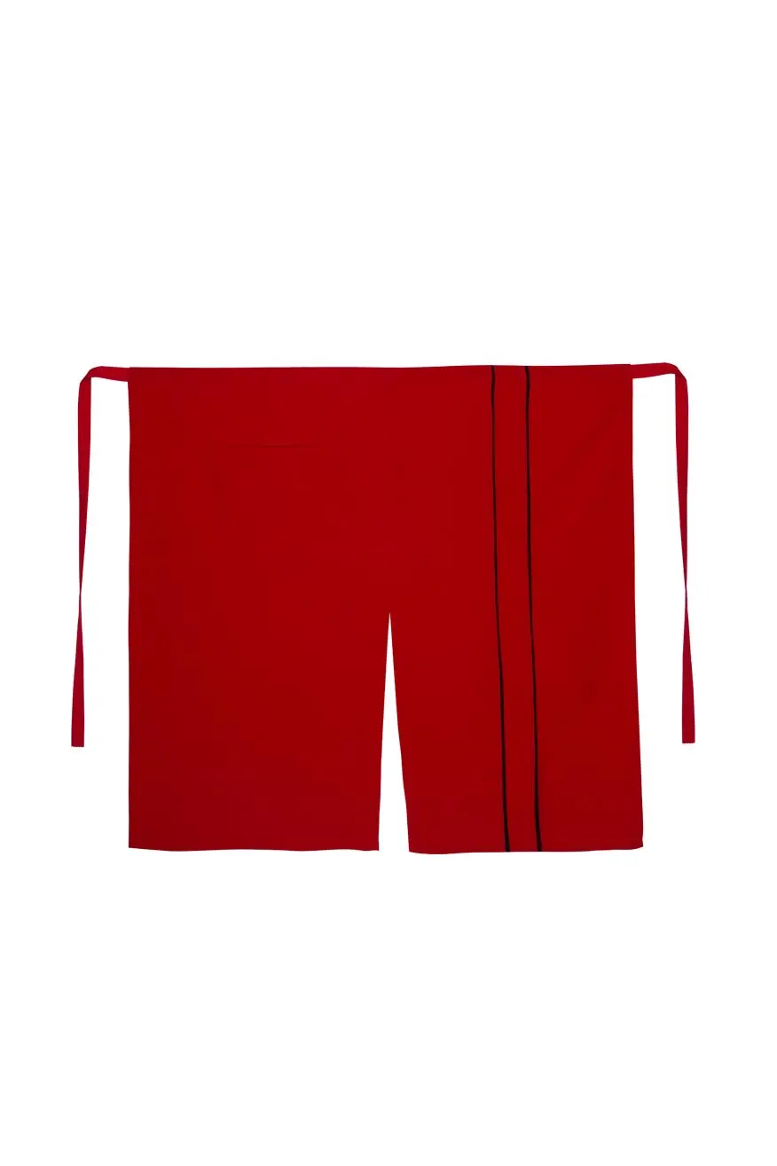 Myform Apron 6114 Kırmızı Belden Cepli İş Önlüğü