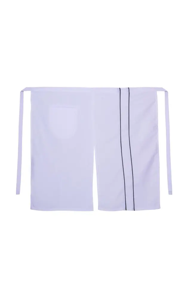 Myform Apron 6114 Beyaz Belden Cepli İş Önlüğü