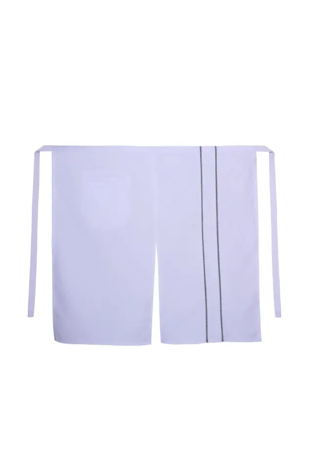 Myform Apron 6114 Beyaz Pötikare Çizgili Belden İş Önlüğü