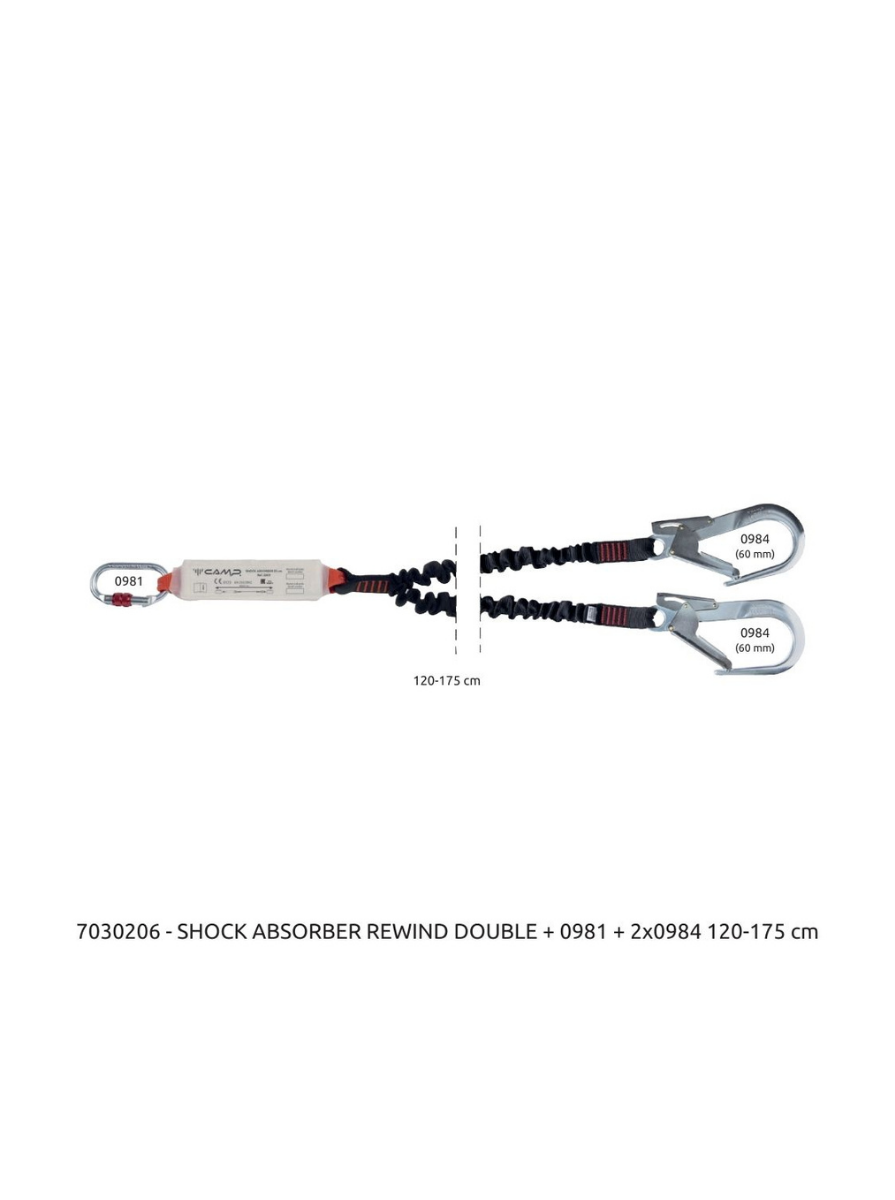 CAMP 7030206 Şok Emicili Elastik Çift Lanyard