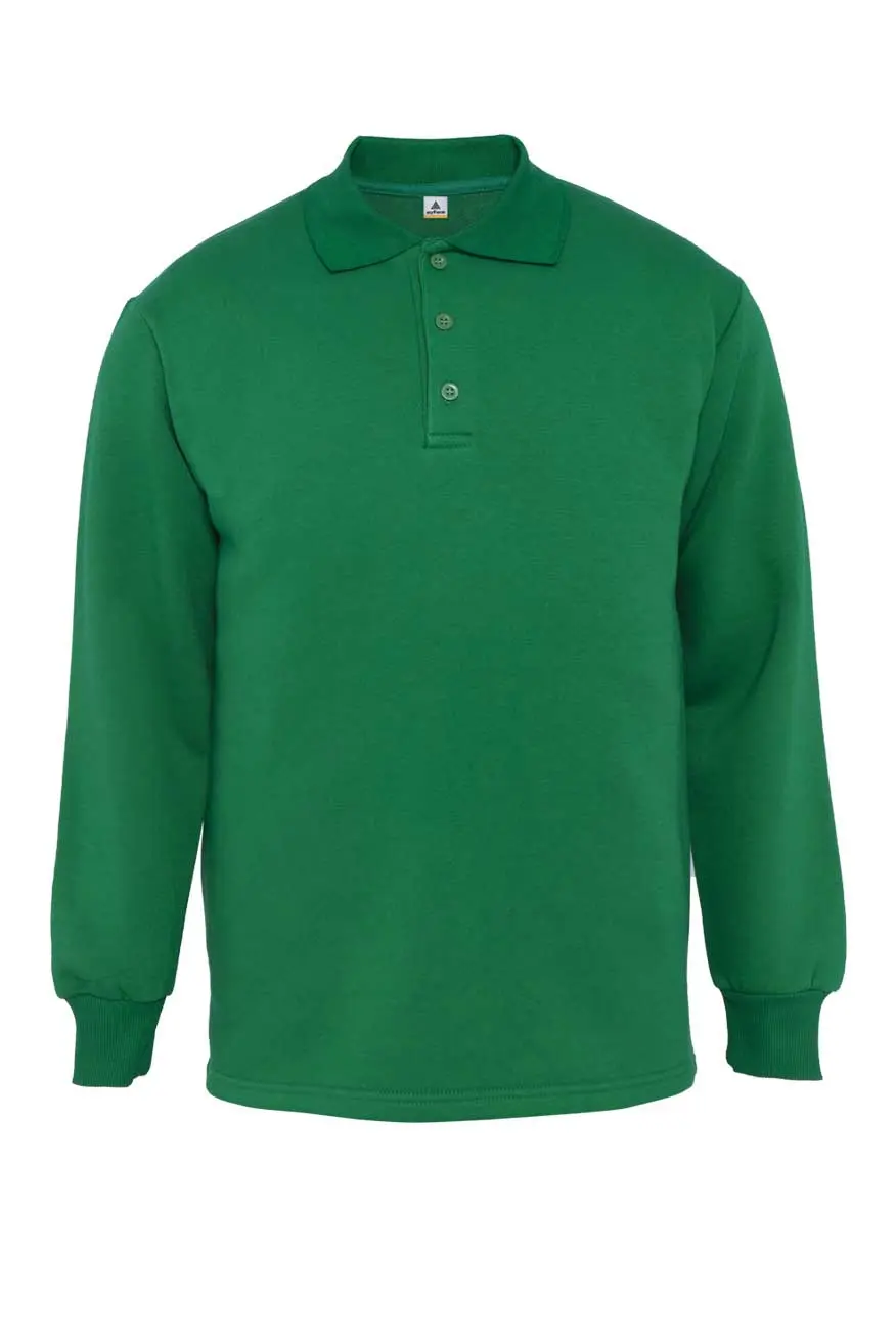 Myform Comfort 8115 Yeşil Polo Yaka Sweatshirt