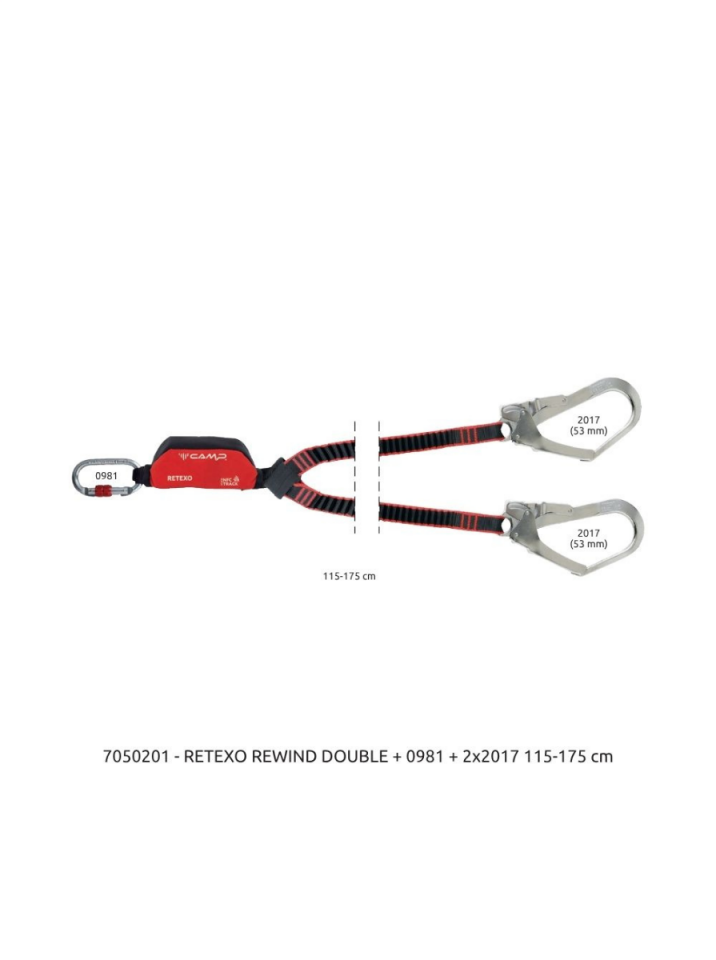 CAMP 7050201 Retexo Rewind Şok Emicili Elastik Çift Lanyard