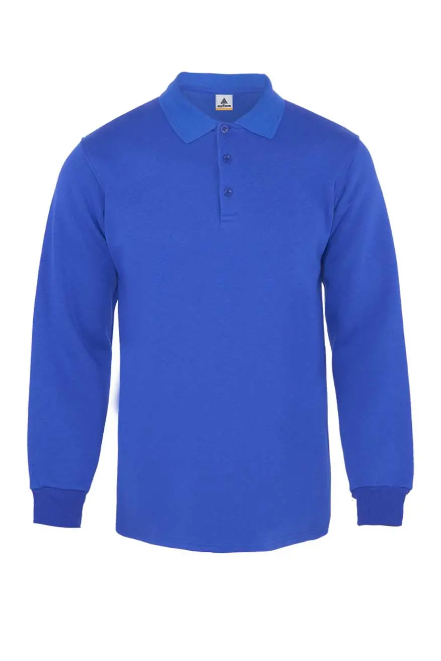 Myform Comfort 8115 Saks Mavi Polo Yaka Sweatshirt
