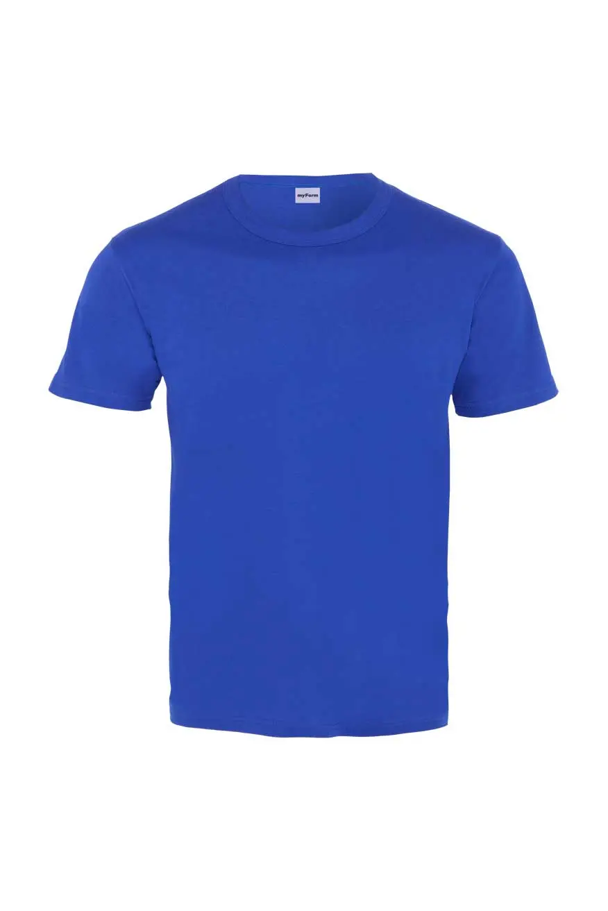 Myform Festival Bisiklet Yaka 8113 Saks Mavi T-Shirt