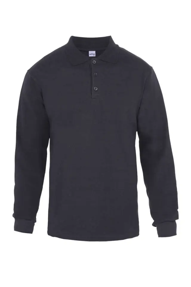 Myform Eco 8112 Siyah Polo Yaka Sweatshirt