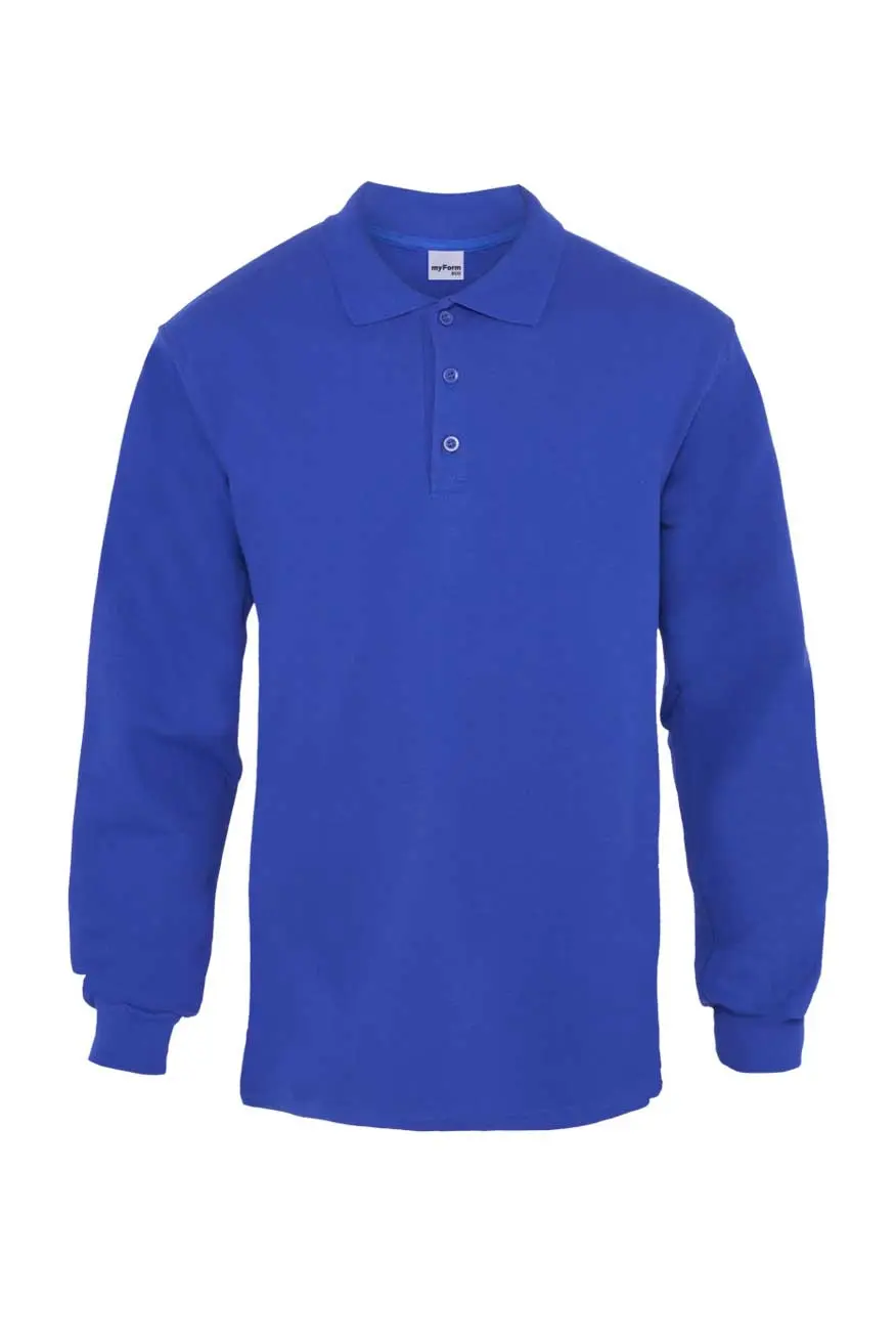 Myform Eco 8112 Saks Mavi Polo Yaka Sweatshirt