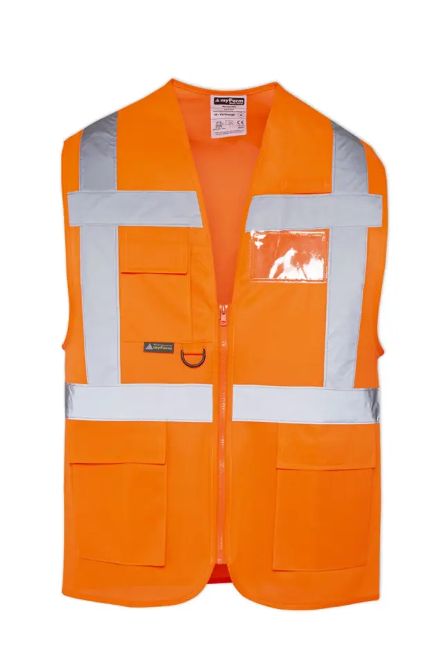 Myform Olympus Hi-Vis 9146 Reflektörlü Turuncu İkaz Yeleği
