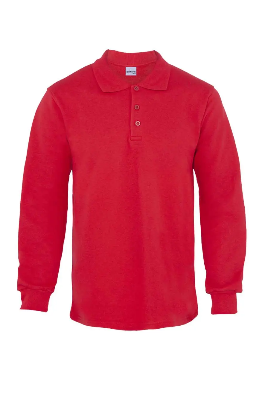 Myform Eco 8112 Kırmızı Polo Yaka Sweatshirt